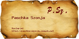 Paschka Szonja névjegykártya